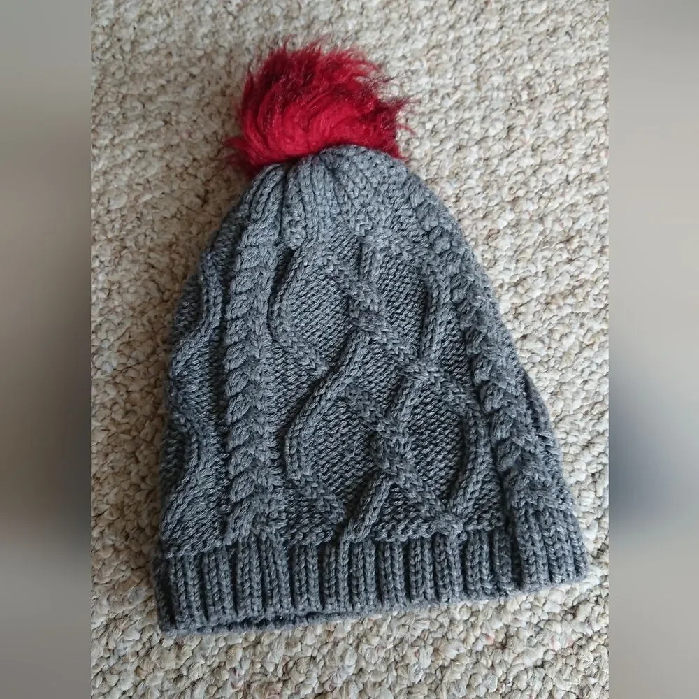 Gray and Garnet gamecock Knit Beanie Pom Pom -  ZooZatz